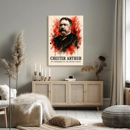 Chester Arthur Watercolor Portrait Historical-Presidential Poster