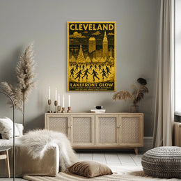 Cleveland Lakefront Glow Poster