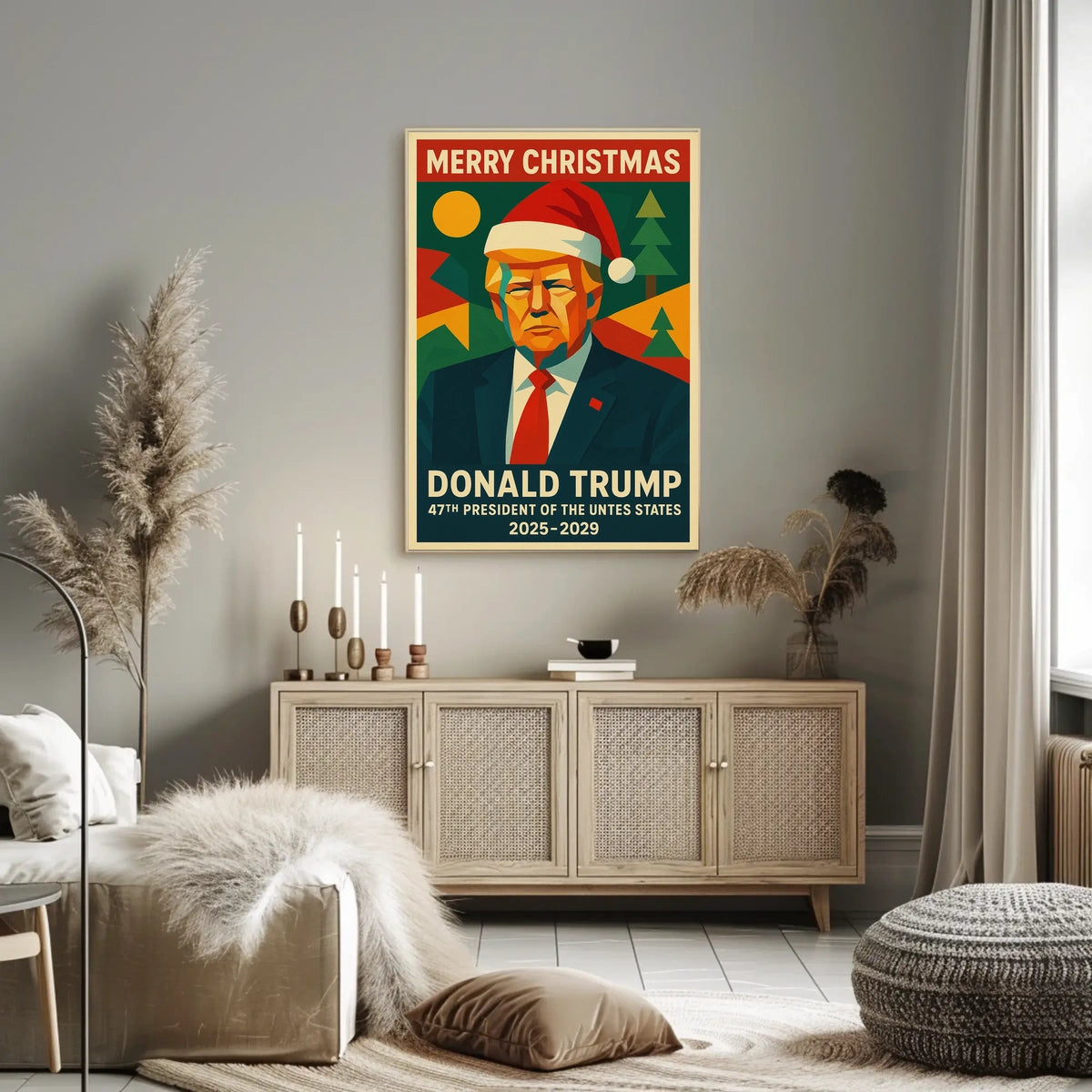 Festive Trump Christmas Poster Political or Pop Culture Poster