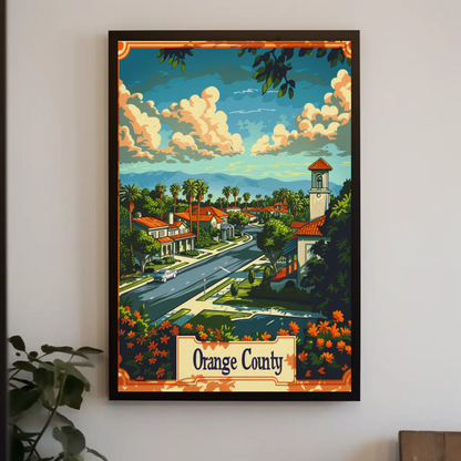 Orange County California Suburb Travel Poster