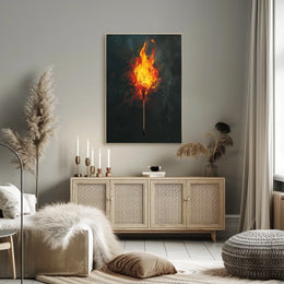 Ignite Your Space: Ablaze Matchstick Art Poster
