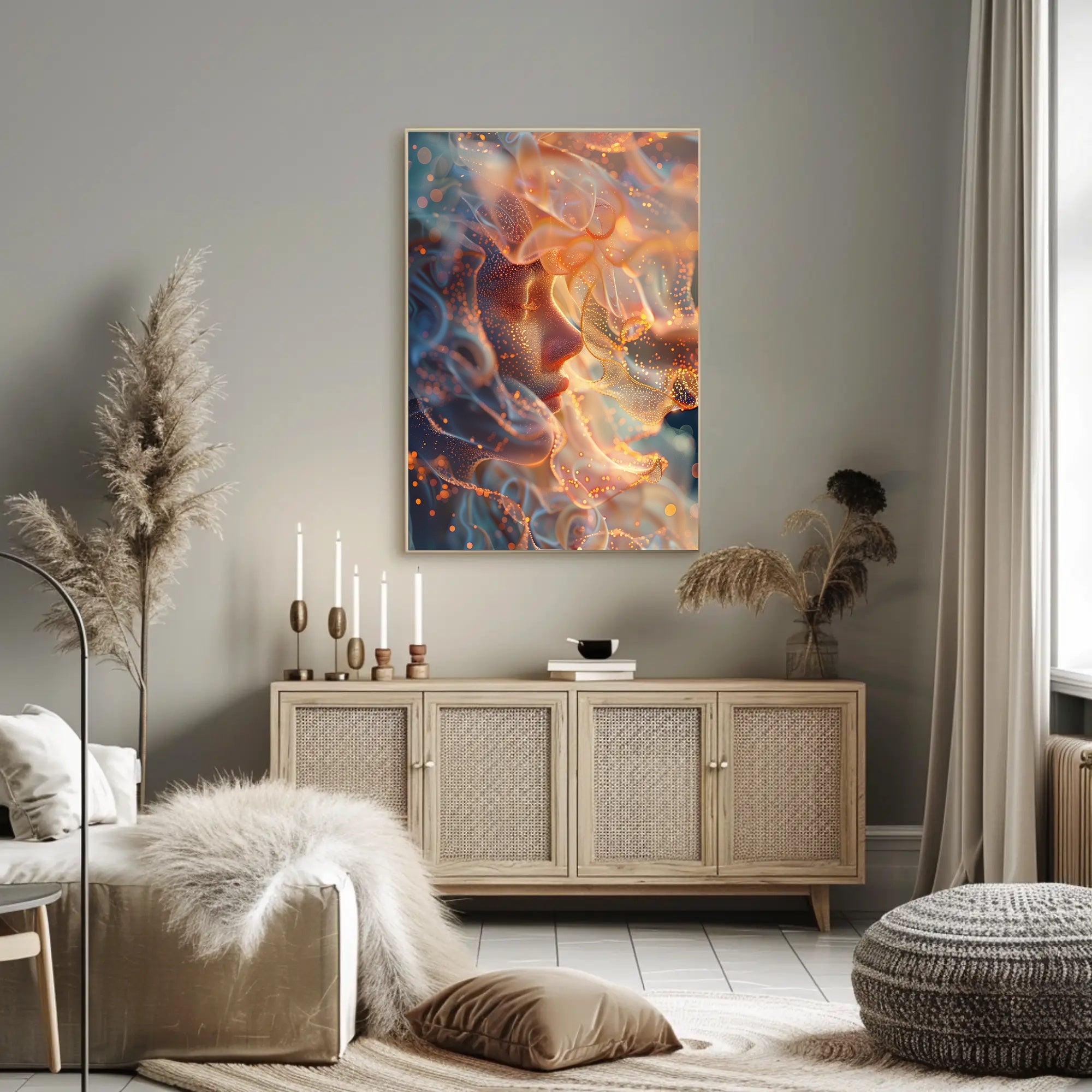 Mystical Wizard in Enchanted Library Poster PosterGoat