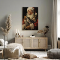 Santa Claus With Kittens Poster