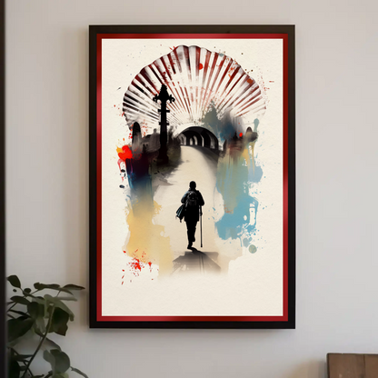 Pilgrim Shell Road Camino De Santiago Travel Poster