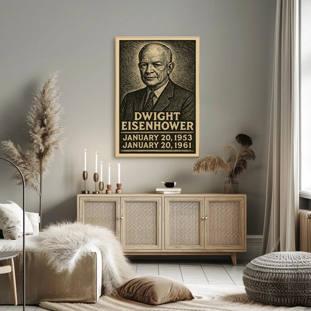 Dwight Eisenhower Travel Retro Heritage Poster