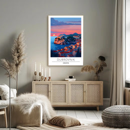 Dubrovnik Sunset Coastal Beauty Travel Poster