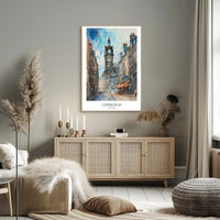 Edinburgh Cityscape Watercolor Art Vibrant Urban Cityscape Poster PosterGoat