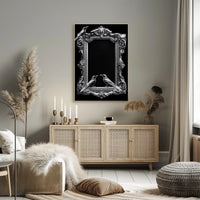 Baroque-Style Gothic Raven Art Print - Artistic Poster