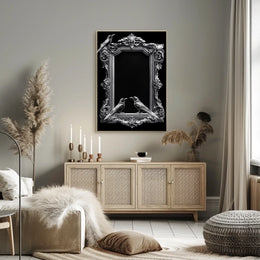 Baroque-Style Gothic Raven Art Print - Artistic Poster