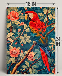 Vibrant Parrot Illustration in Tropical Animal Poster