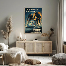 Usa WomenS Bobsleigh Breaking Poster