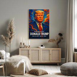 Trump Visionary Leadership Patriotism Historic Icon Cinematic Digital Painting Poster
