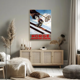 Norway: The Home of Skiing Poster PosterGoat