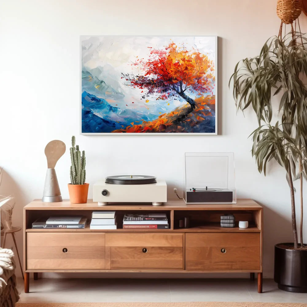 Autumn Tree Abstract Impressionist Art Poster Print