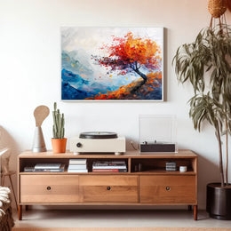 Autumn Tree Abstract Impressionist Art Poster Print