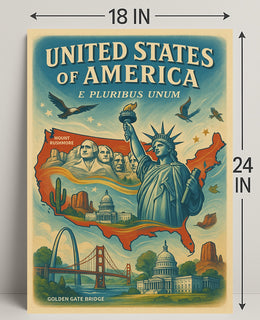 Iconic Symbols of America Poster PosterGoat