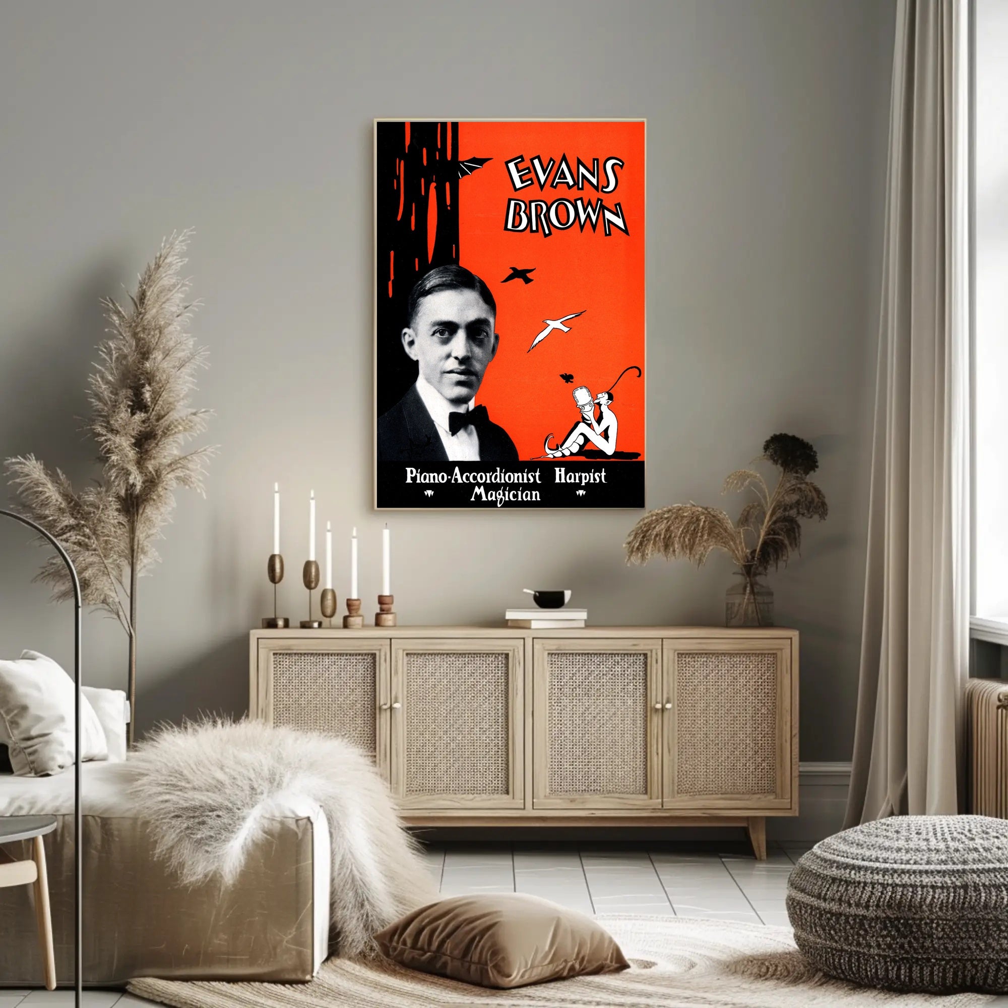 Evans Brown Vintage Art Deco Performer Poster