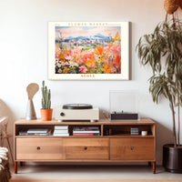 Vibrant Flower Market in Seoul Urban or Cityscape Poster