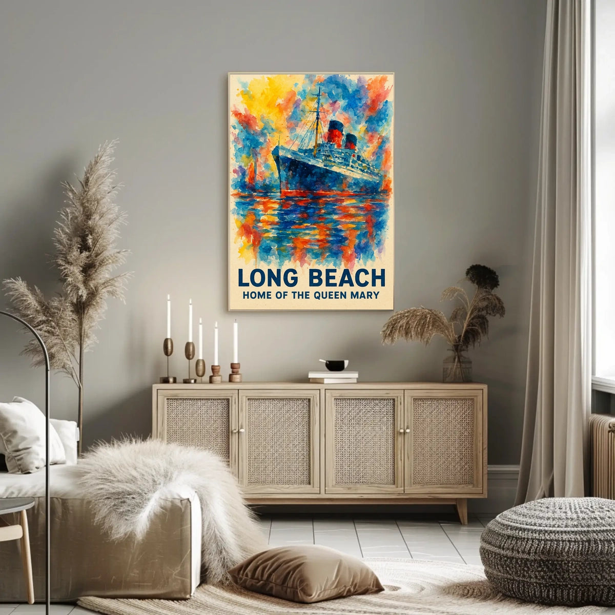 Long Beach Home Of The Queen Mary Poster