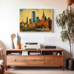 Jersey City Skyline Poster
