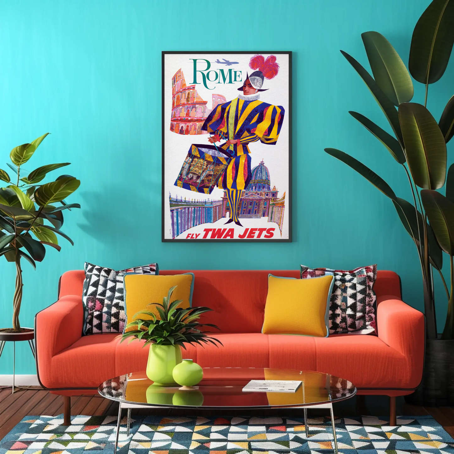 Rome - Fly TWA Jets Vintage Travel Poster