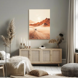 Sunset Ride Deserts Travel Poster
