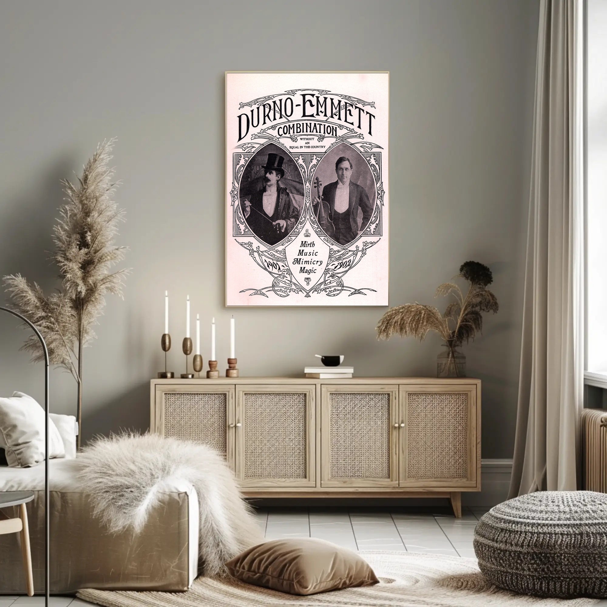 Durno-Emmett Combination Vintage Variety Show Historical Poster