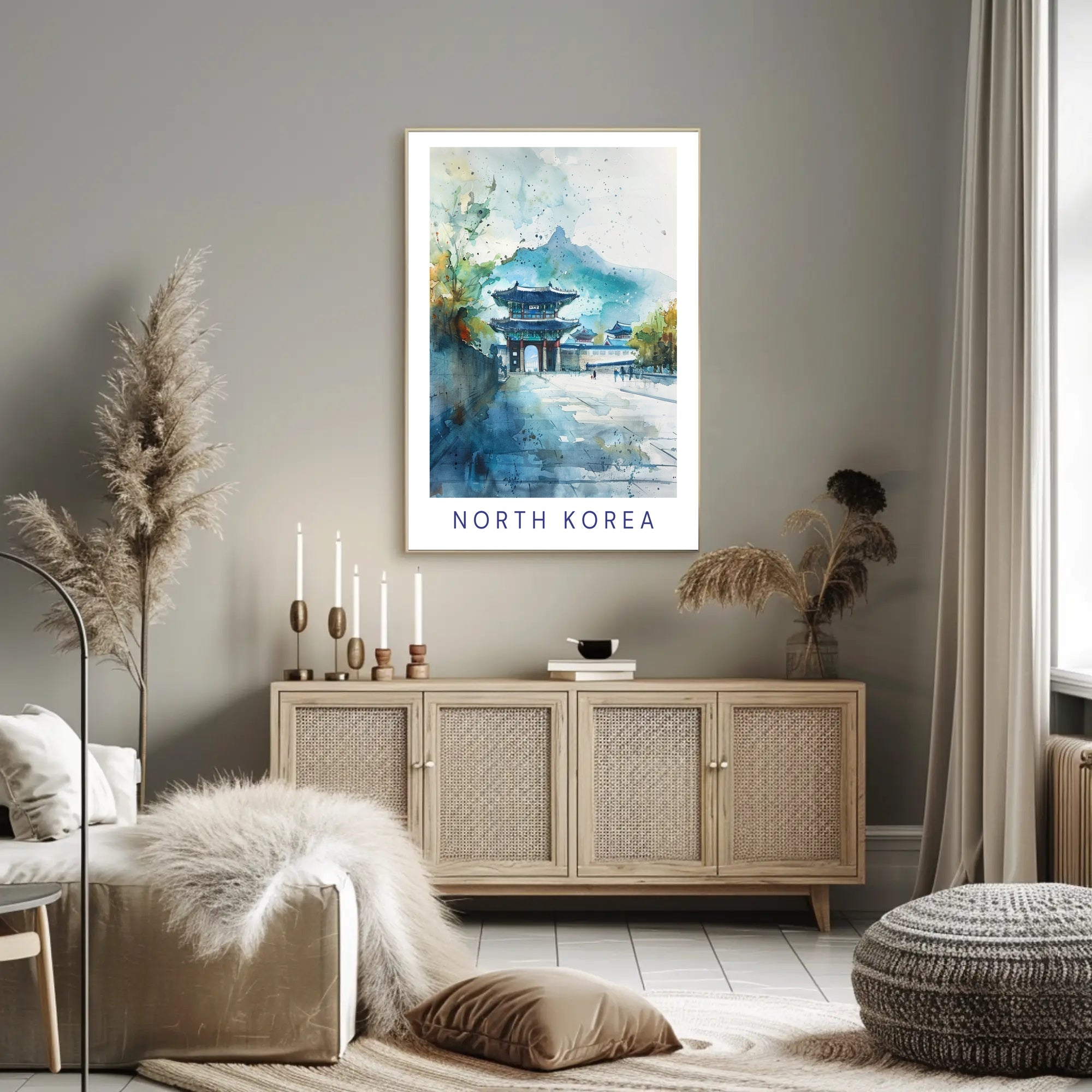 Traditional Korean Gate Scenic Art in Cultural Heritage Poster PosterGoat
