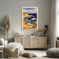 Visit Greece: Discover Athens Majestic Harbor Travel Poster