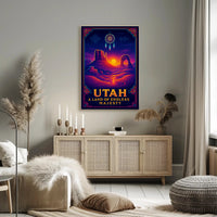 Utah Landscapes Illustrated National Park Poster