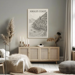 Amalfi Coast Poster Wall Art for Coastal Decor and Travel