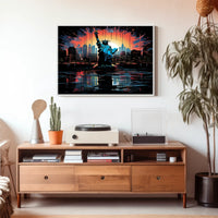 Statue Of Liberty At Sunset Poster