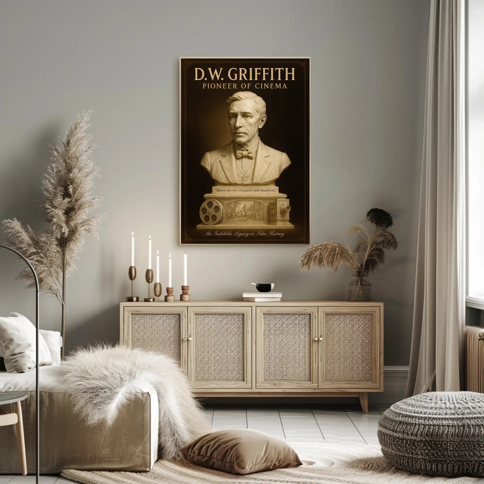 D.W. Griffith Pioneer of Cinema Wall Art Print PosterGoat