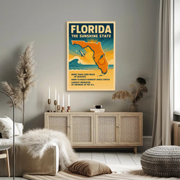 Florida Retro Travel Poster: Explore the Sunshine State