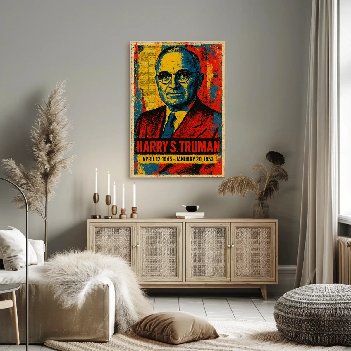 Harry S. Truman 33rd President of the United States Street Art Mashup Poster