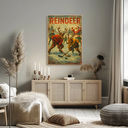 Reindeer Hockey Poster