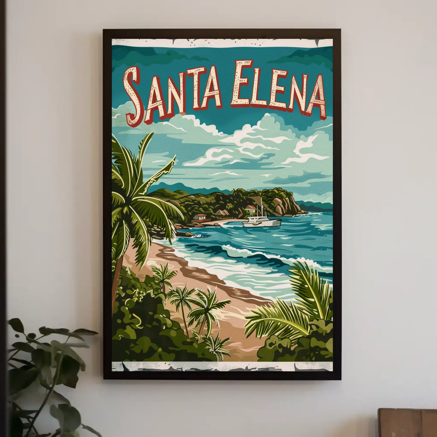 Santa Elena Mexico Beach Paradise Travel Poster