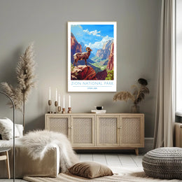 Zion National Park Illustration Poster