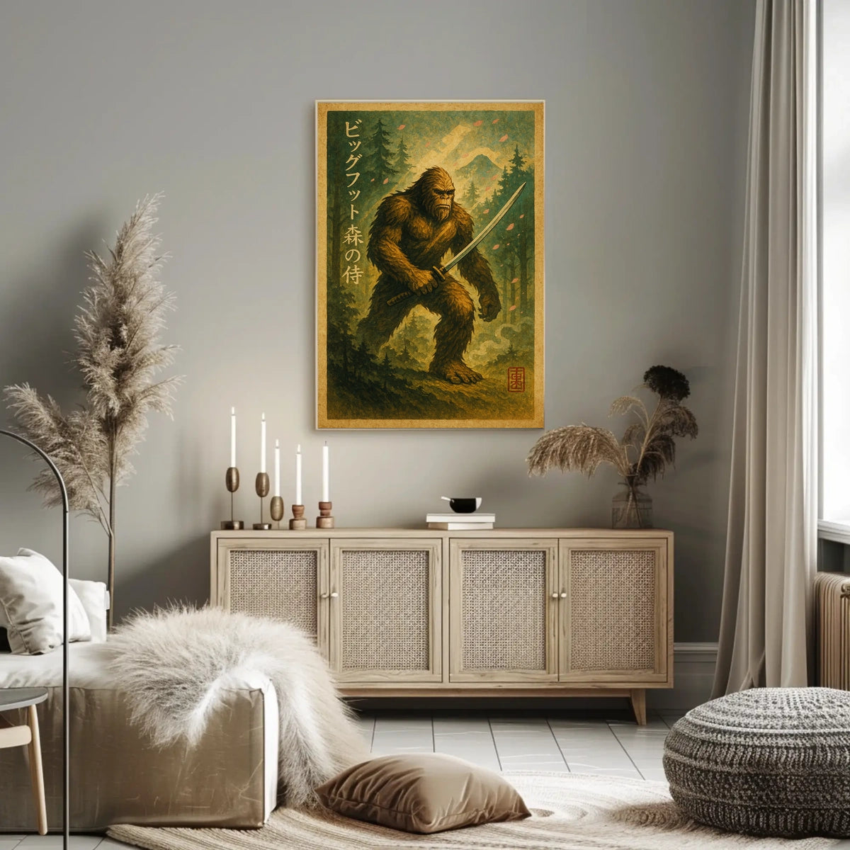 Bigfoot Forest Samurai Poster