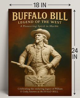 Buffalo Bill Marble Statue Poster Vintage Wall Art