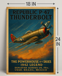 Republic P-47 Thunderbolt WWII Fighter Aircraft Poster