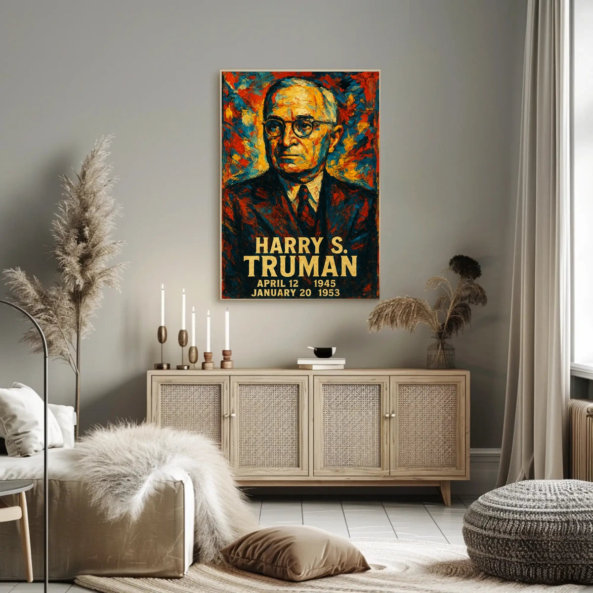 Harry S. Truman 33rd President of the United States Glitch Hop Art Poster