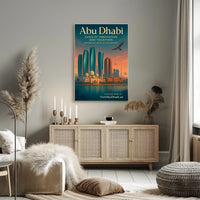 Abu Dhabi Skyline Modernity and Tradition Travel Poster