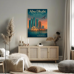 Abu Dhabi Skyline Modernity and Tradition Travel Poster