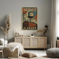 Hoover Alabama Water Tower Cultural Heritage Retro Poster