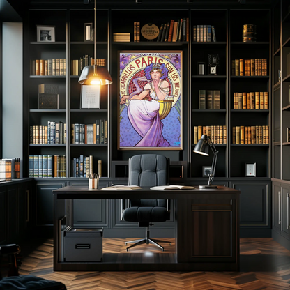 Paris Cigarette Art Nouveau Vintage Travel Poster