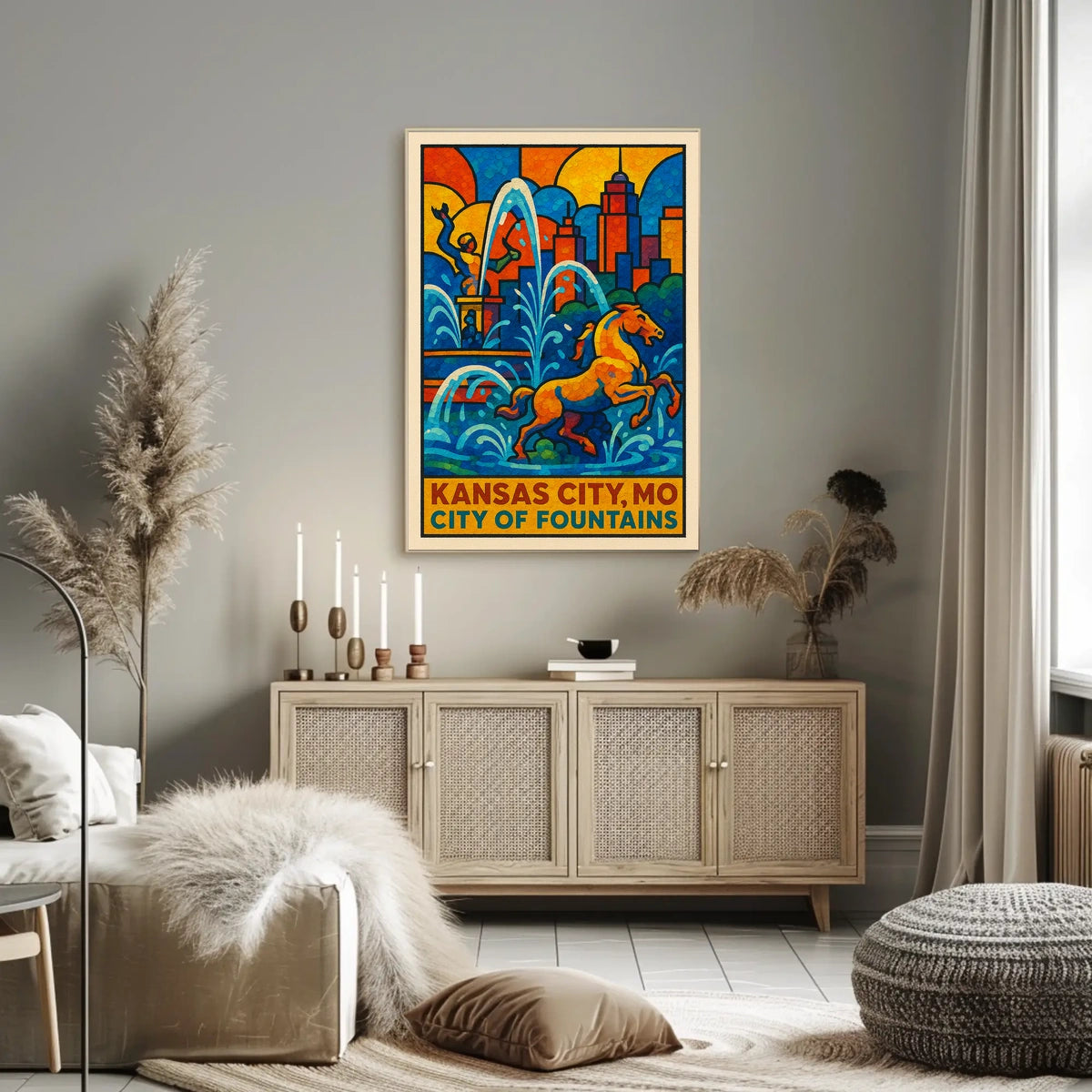 Kansas City City of Fountains Poster