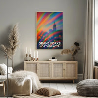 Grand Forks North Dakota Minimalist Travel Decor Poster