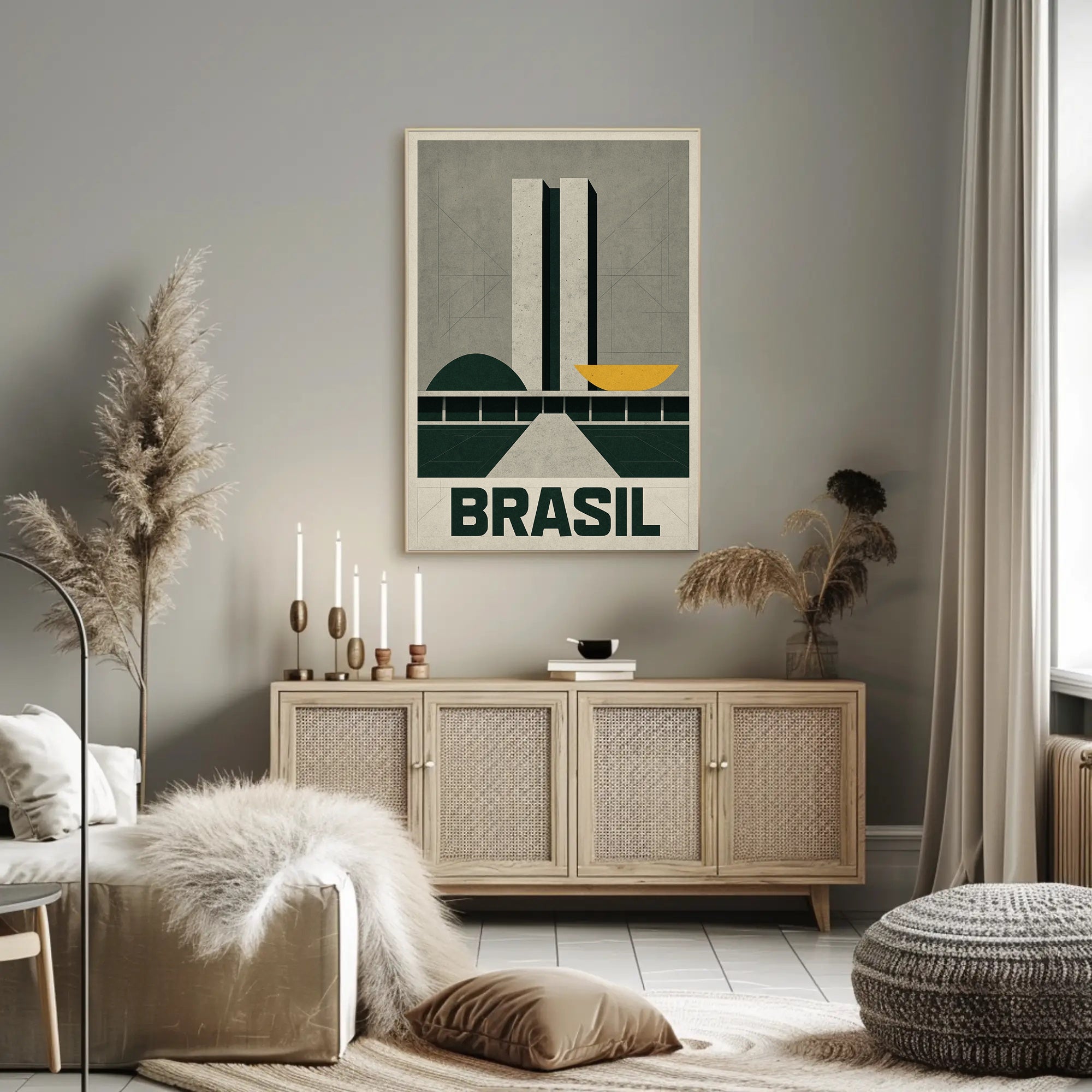 Brasil Modernist Architecture Wall Art Print PosterGoat
