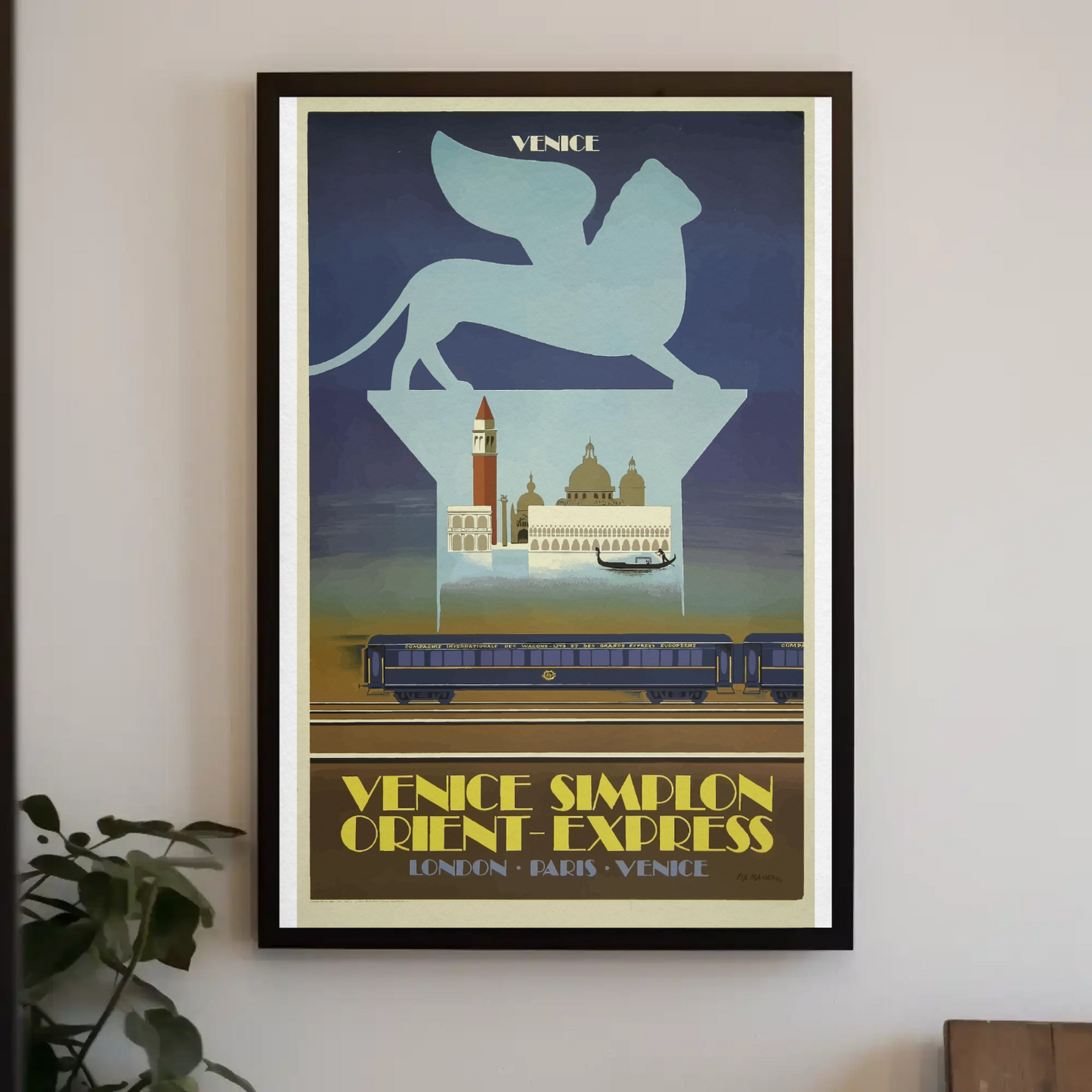 Venice Orient Express Lion Basilica Skyline Travel Poster